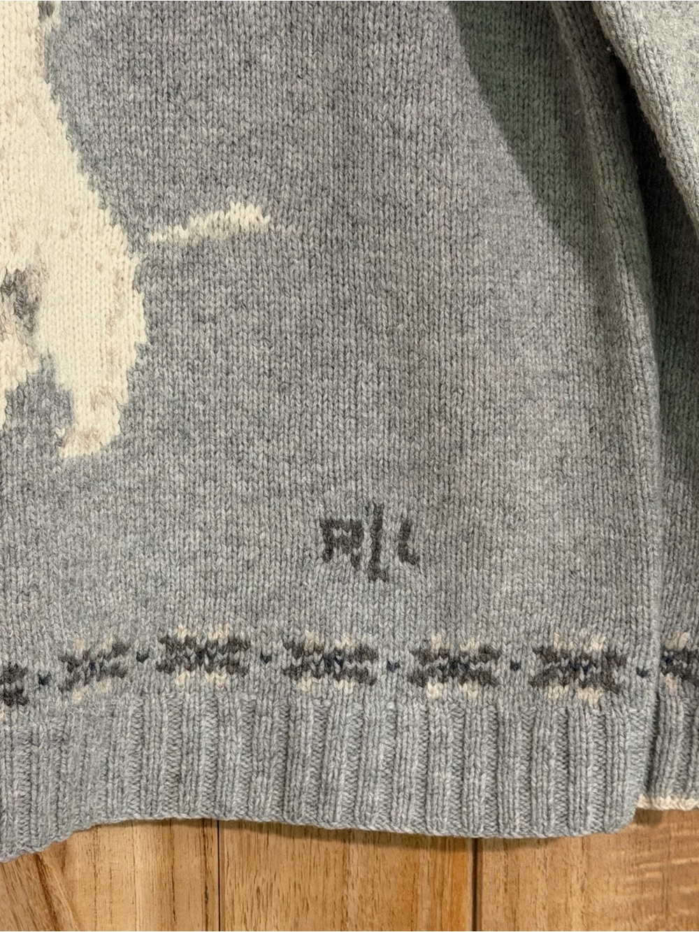 Lauren Ralph Lauren Gray Polar Bear Turtleneck Sweater - Picture 2 of 13